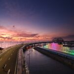 Asiiik, Wisata Air Mancur Menari Jembatan Suroboyo Kembali Dibuka