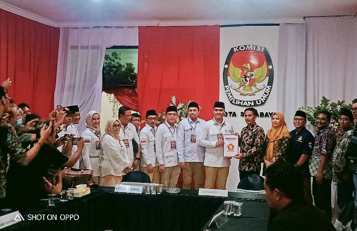 Daftarkan ke KPU Surabaya, Bacaleg Gerindra Surabaya 40 Persen Usia Muda