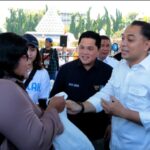 Saat Menteri Erick Thohir bersama Walikota Eri Cahyadi Hadir di Pasar Murah Surabaya 