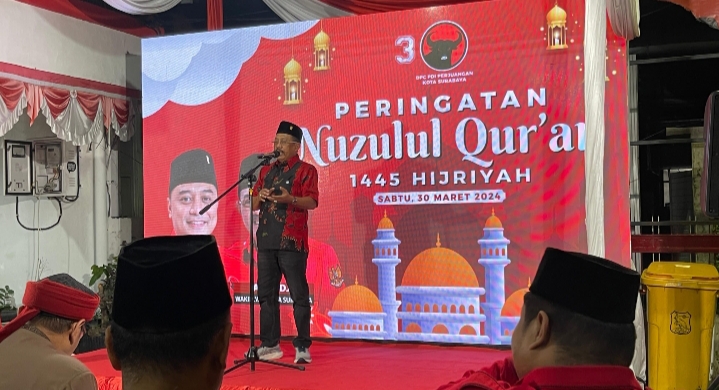 Peringatan Nuzulul Qur’an PDIP Surabaya, Cak Ji: Bangga Kader Banteng Selalu Bela Kepentingan Rakyat