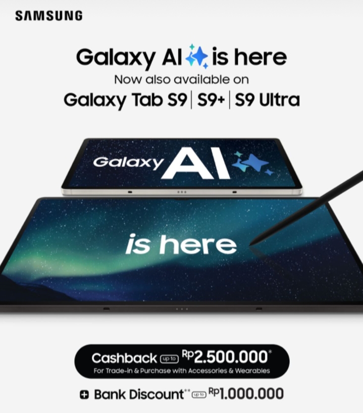 Software Update Galaxy Tab S9 Series, Galaxy AI Bikin Produktivitasmu Tambah Menyala