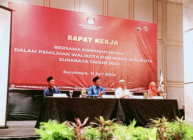 KPU Surabaya Bertemu Pimpinan Media Sosialisasi Pilkada 2024